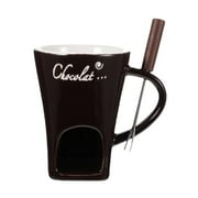 witspace Personal Chocolate Fondue Mugs with Forks, Multi-purpose Fondue Coffee Cup, Melting Fondue Mug for Chocolate Cheese Butter, Chocolate Fondue Mug for Parties and Gatherings